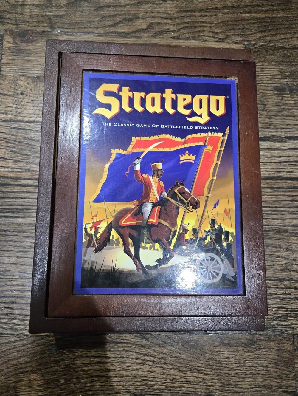 Stratego Wooden Bookshelf Display Vintage Board Game Spine Brown Wood Complete